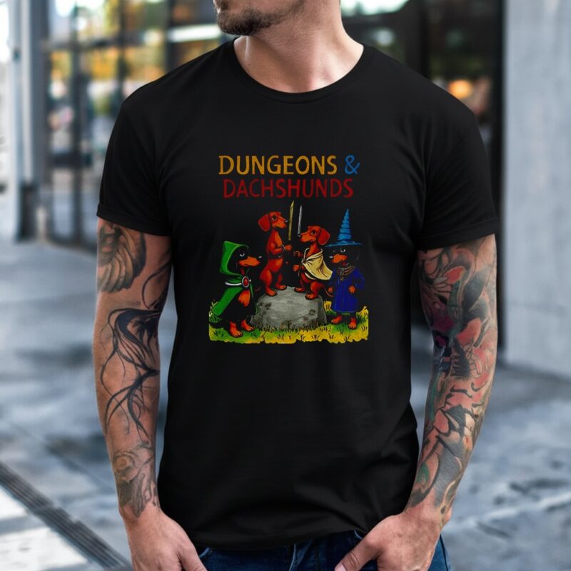 Dungeons And Dachshunds Weenie Dog_T-Shirt