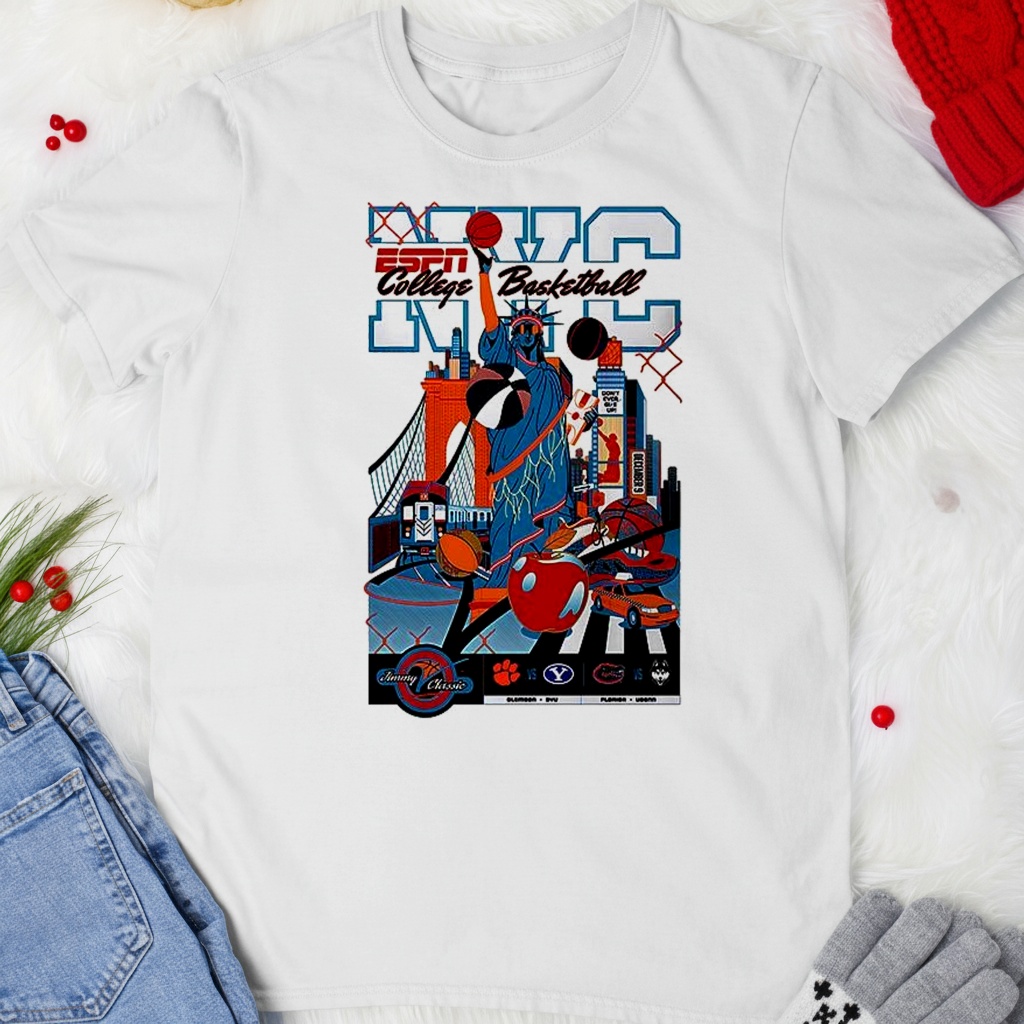 ESPN College Basketball Clemson vs BYU and Florida vs. UConn Jim V classic shirt