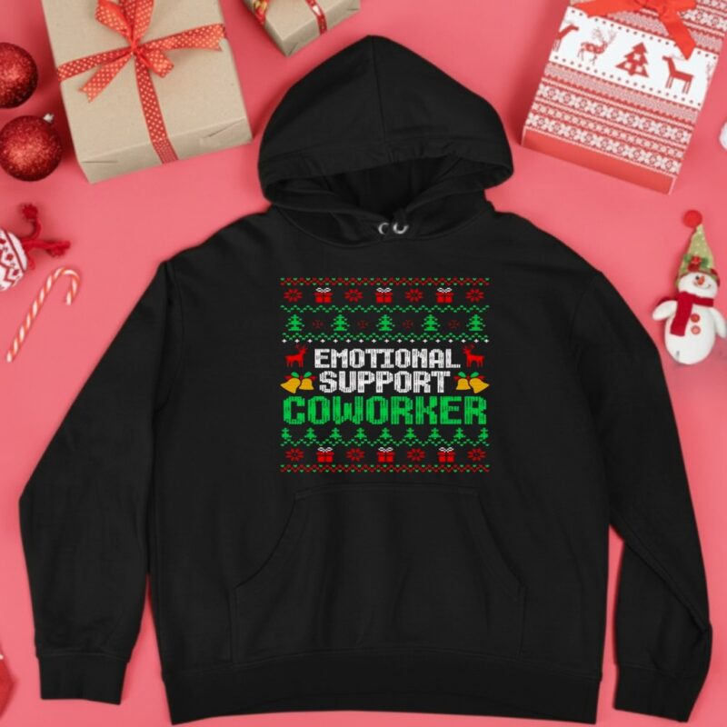 Emotional support coworker ugly Christmas_Hoodie