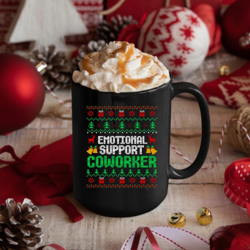 Emotional support coworker ugly Christmas_Mug