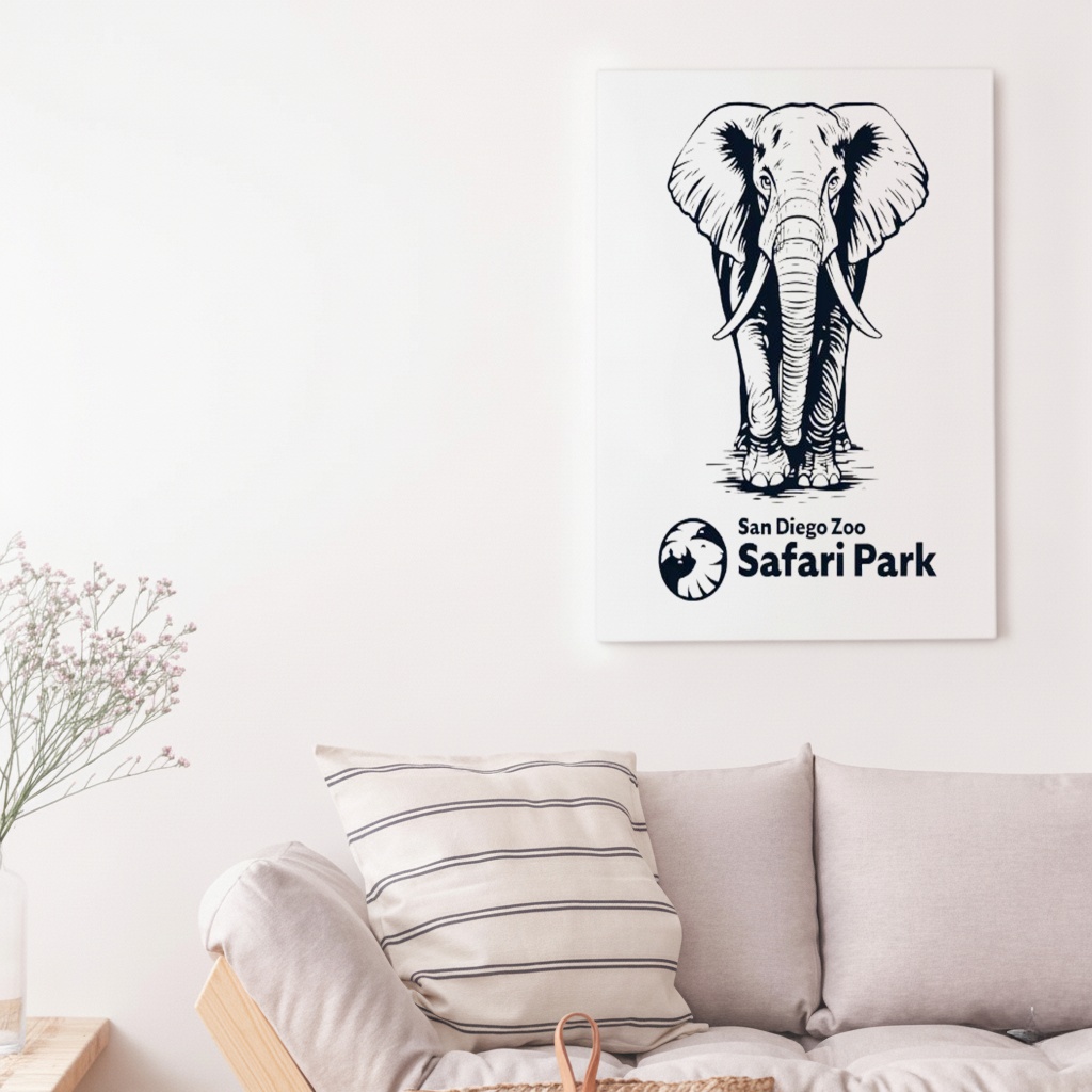 Etched Elephant San Diego Zoo Safari Park shirt