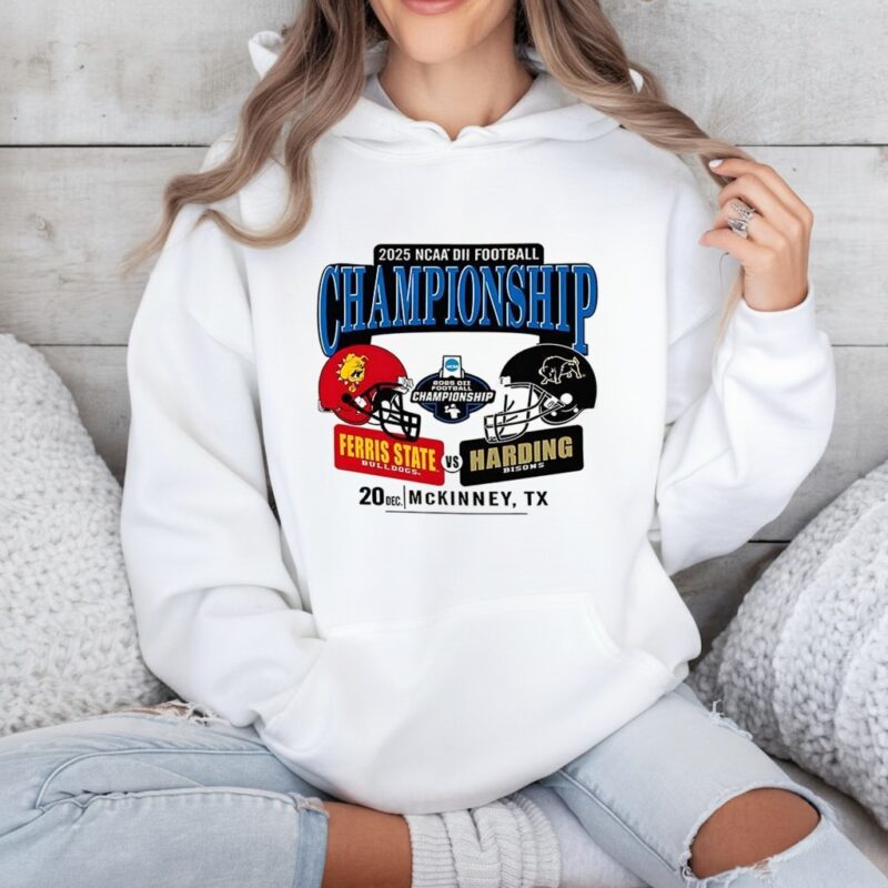 Ferris State Bulldogs vs Harding Bisons 2025 DII Championship Shirt