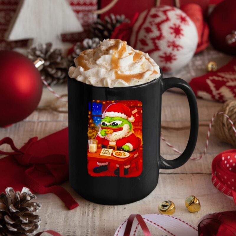Frog Santa eat cookies Christmas_Mug