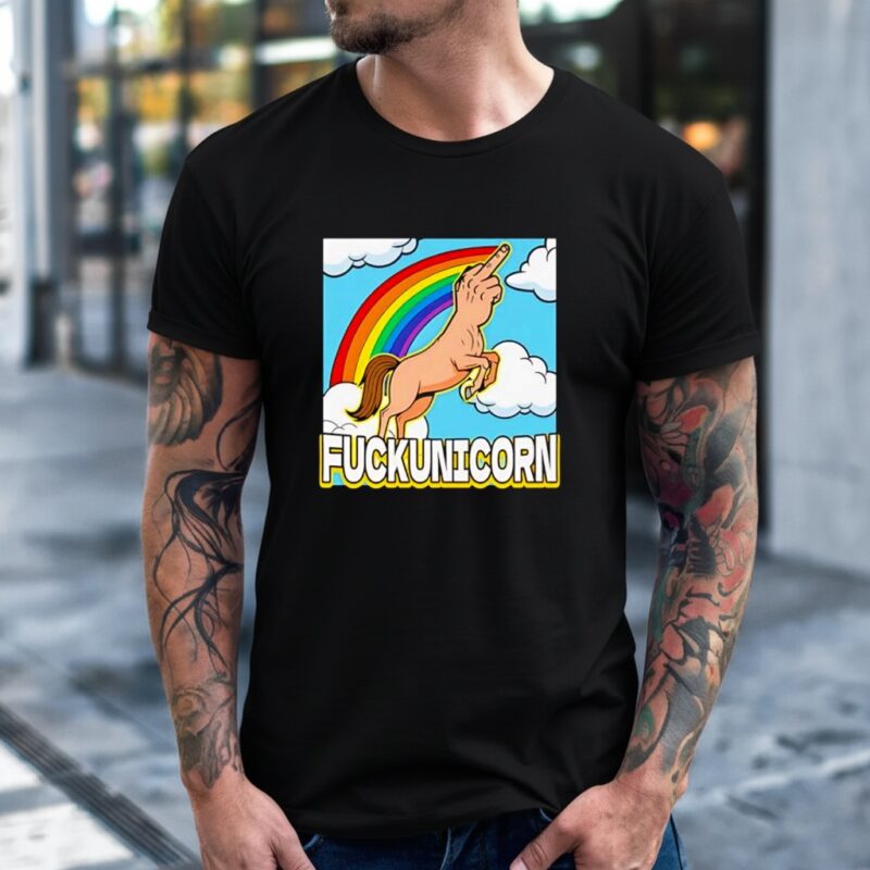 Fuckunicorn Unicorn rainbow graphic_T-Shirt