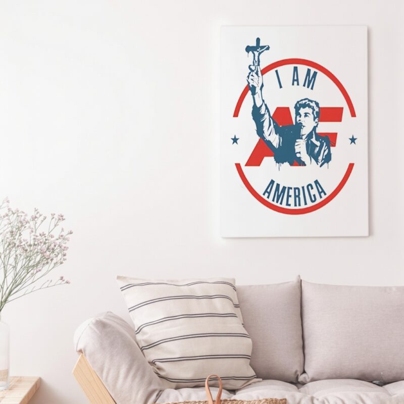 Fuentes I am America first crucifix_Canvas