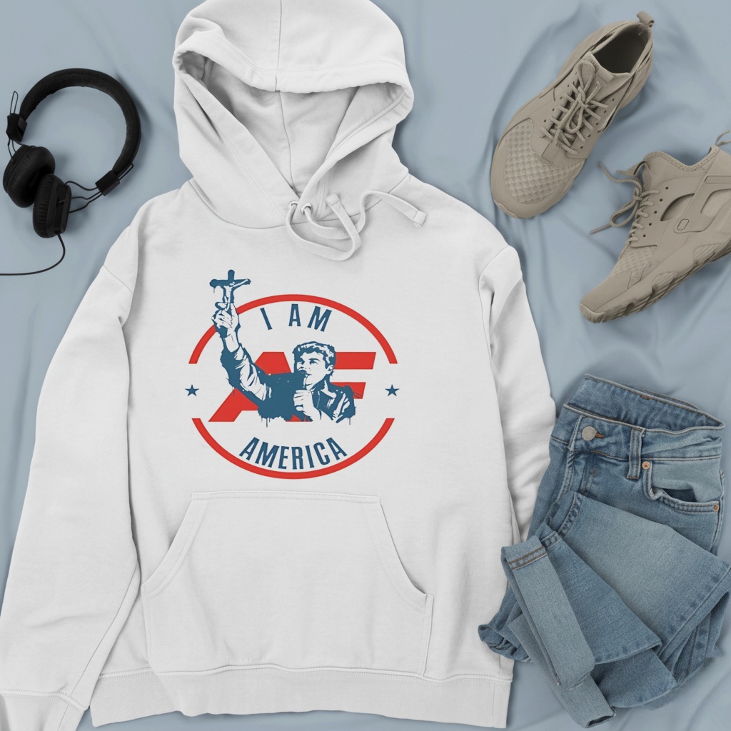 Fuentes I am America first crucifix shirt