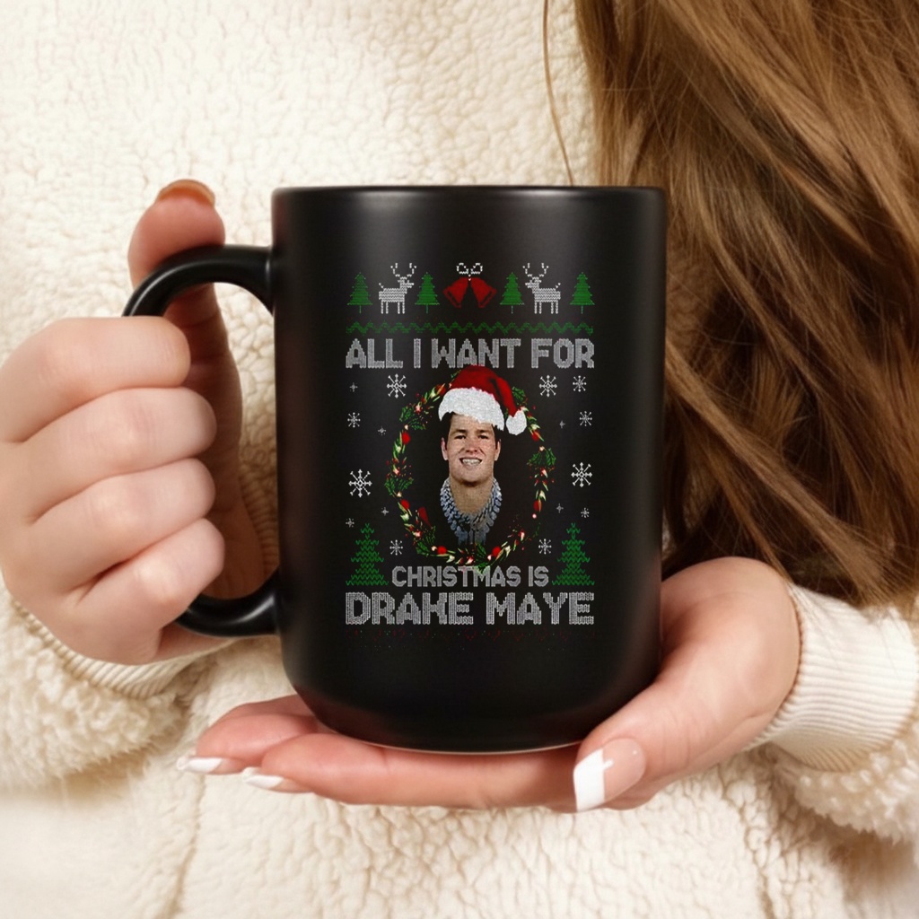 Funny All I Want For Christmas Is Drake Maye Football Fan Patriots Shirt