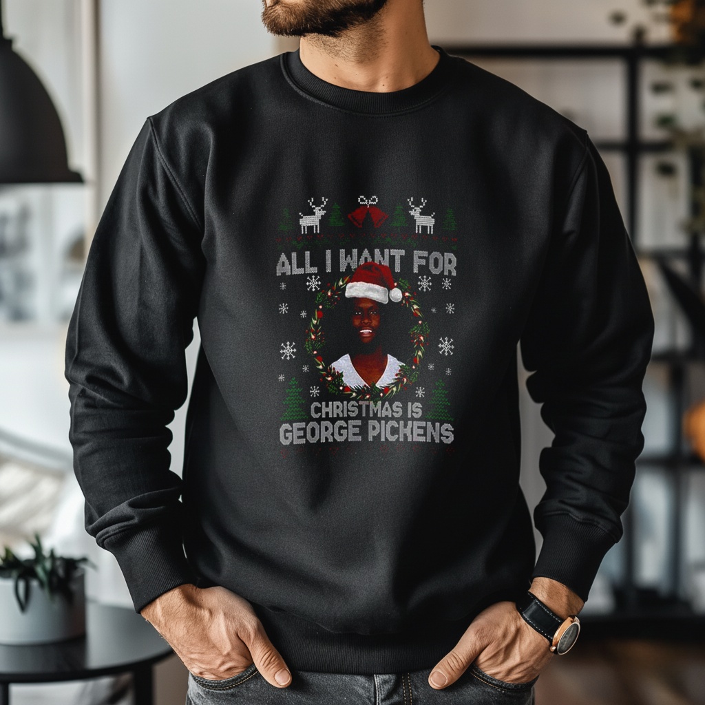 Funny All I Want For Christmas Is George Pickens Football Fan Dallas Cowboys Shirt