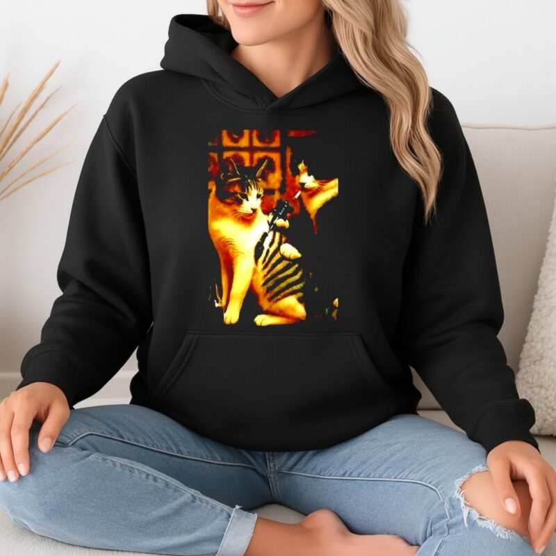 Funny Cat Tattoo Together Meme graphic_Hoodie