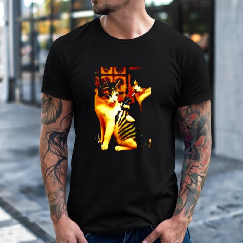 Funny Cat Tattoo Together Meme graphic_T-Shirt