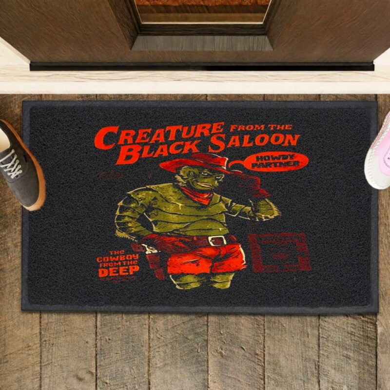 Gill-man Creature from the Black Saloon The cowboy from the deep wanted_Rubber Doormat
