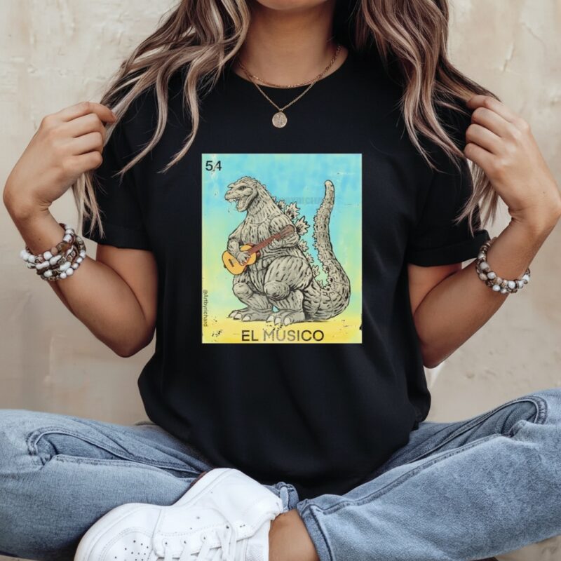 Godzilla as El Musico The Musician_Ladies T-Shirt