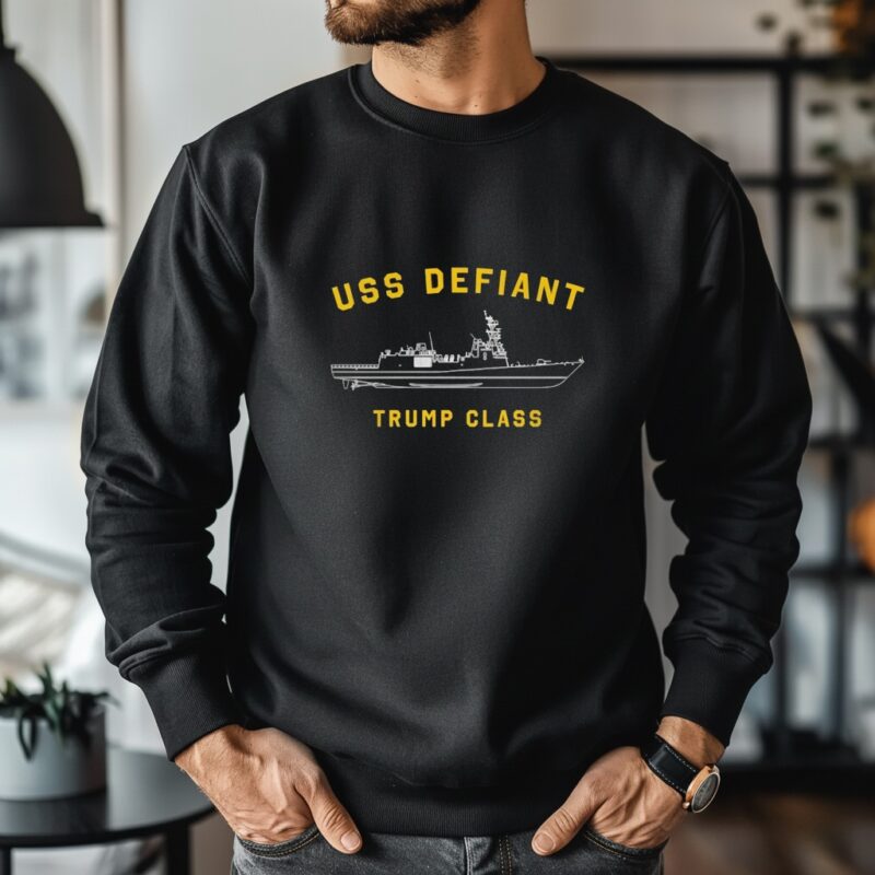 Golden Fleet Uss Defiant Trump class_Crewneck Sweatshirt