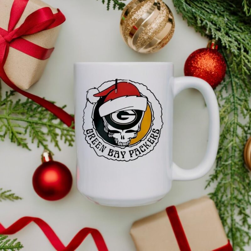 Green Bay Packers 60th Anniversary Of Grateful Dead Christmas Game Day Logo_Ceramic Mug