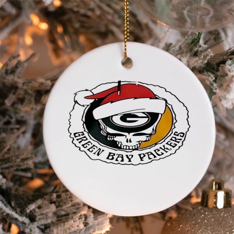 Green Bay Packers 60th Anniversary Of Grateful Dead Christmas Game Day Logo_Ornaments