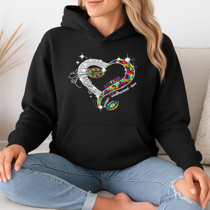 Green Bay Packers Autism Accept Understand Love graphic_Hoodie