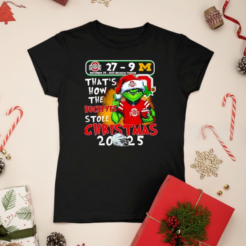 Grinch That How The Ohio State Buckeyes Stole Christmas 2025_Ladies T-Shirt