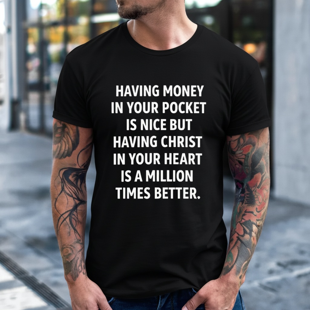 Having Money in Your Pocket Is Nice but Having Christ Shirt