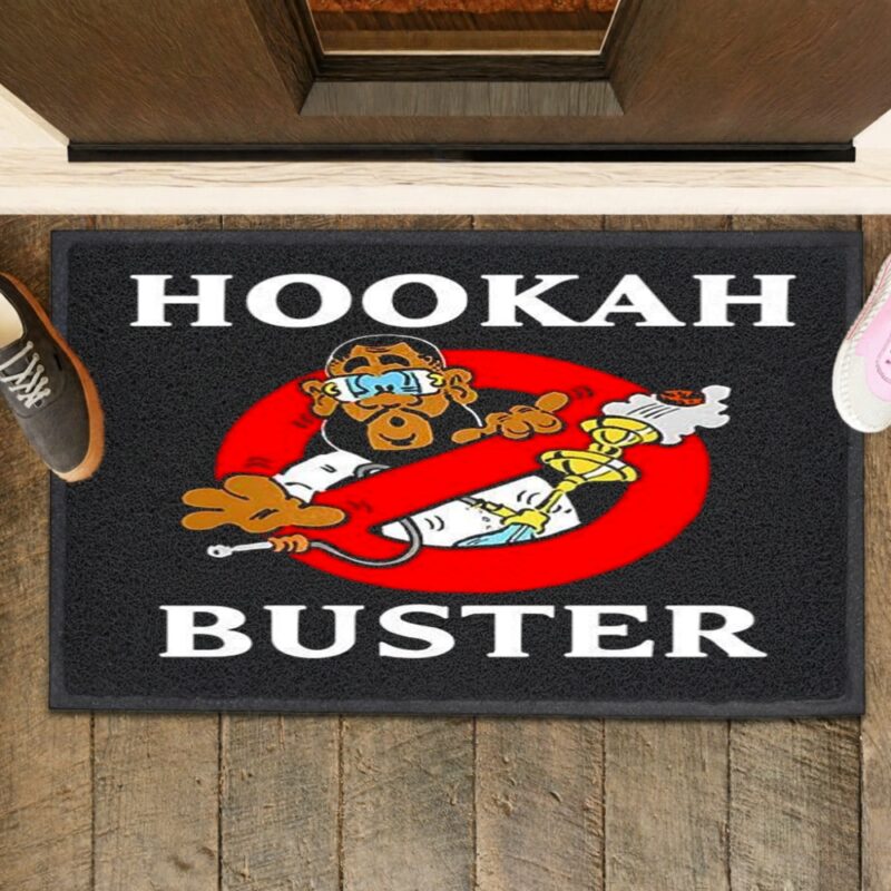 Hookah Buster Ban logo caricature_Rubber Doormat