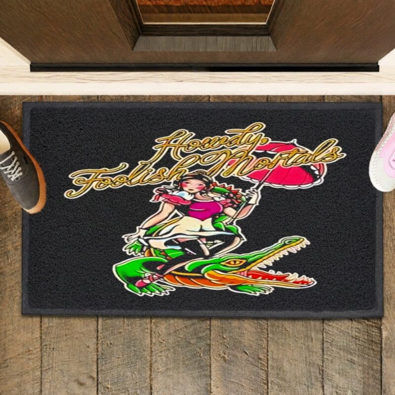 Howdy Foolish Mortals Gator_Rubber Doormat
