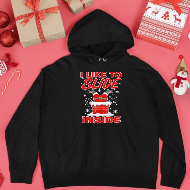 I Like To Slide Inside Funny Christmas Santa_Hoodie