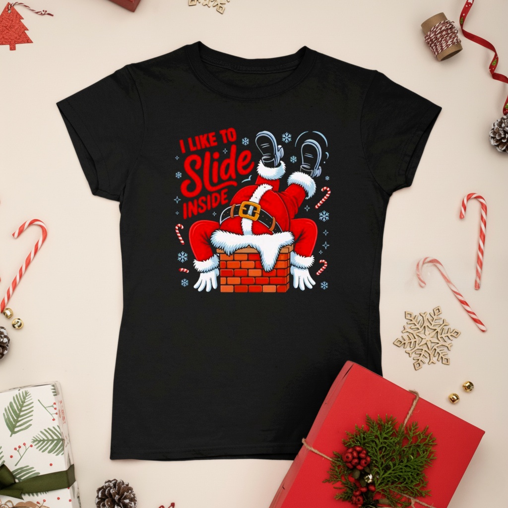 I Like To Slide Inside Santa Humor Christmas shirt