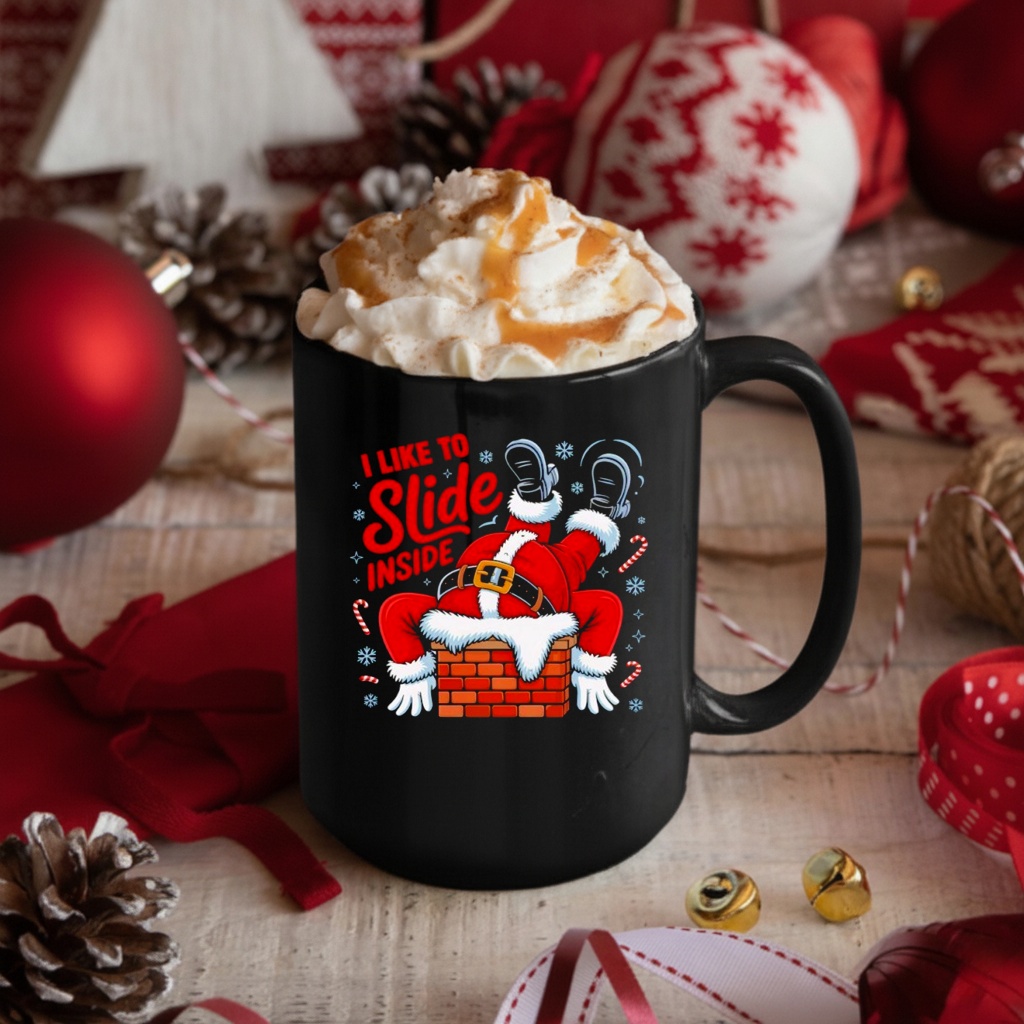 I Like To Slide Inside Santa Humor Christmas shirt