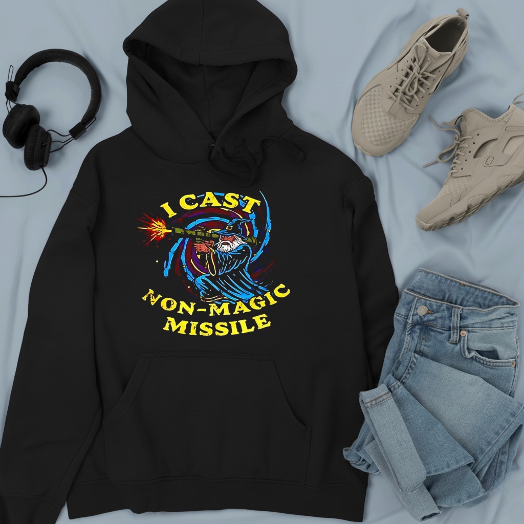 I cast non-magic missile wizard rocket shirt