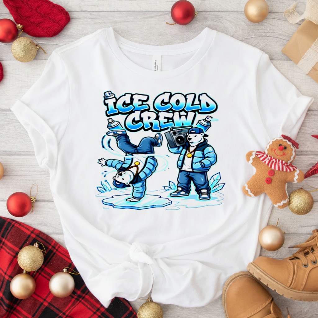 Ice Cold Hip Hop Polar Bear Breakdance Christmas shirt
