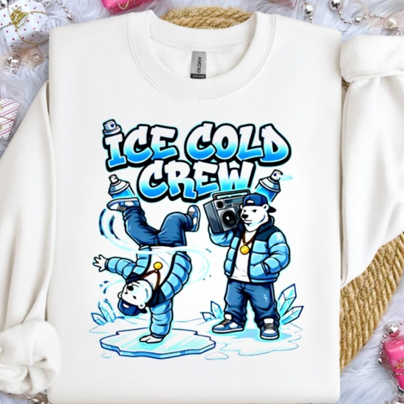 Ice Cold Hip Hop Polar Bear Breakdance Christmas_Crewneck Sweatshirt
