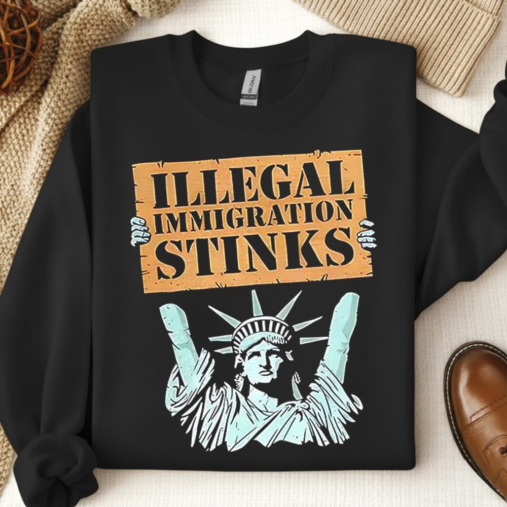 Illegal Immigration Stinks Statue of Liberty Shirt