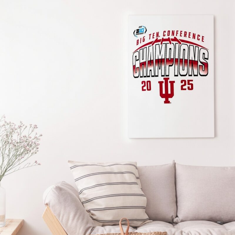 Indiana Hoosiers 2025 Big Ten Football Champions Endzone Speed_Canvas