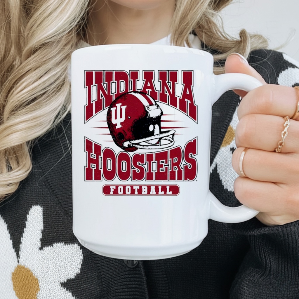 Indiana Hoosiers football helmet within logo shirt
