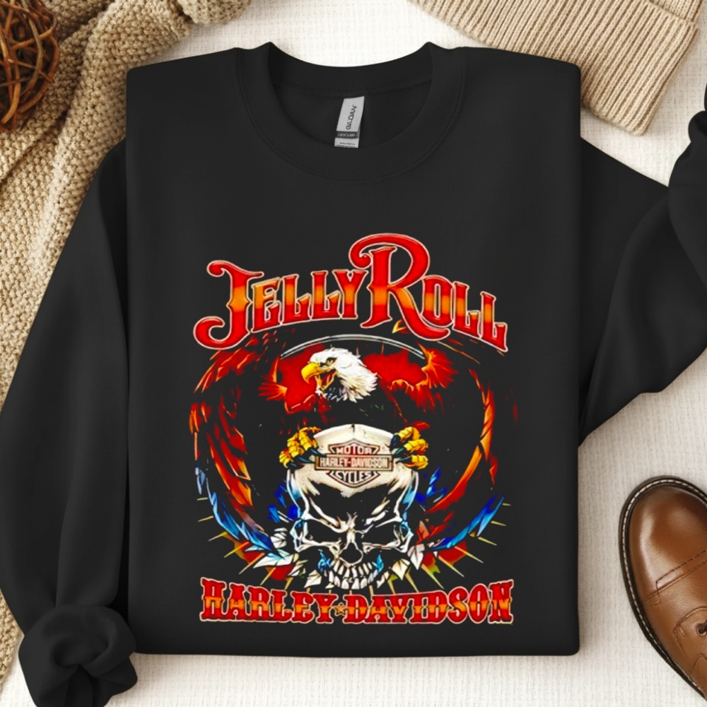 Jelly Roll Harley Davidson Eagle Skull Shirt