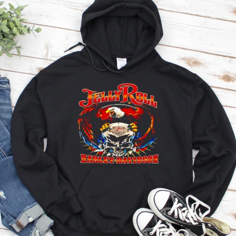 Jelly Roll Harley Davidson Eagle Skull_Hoodie