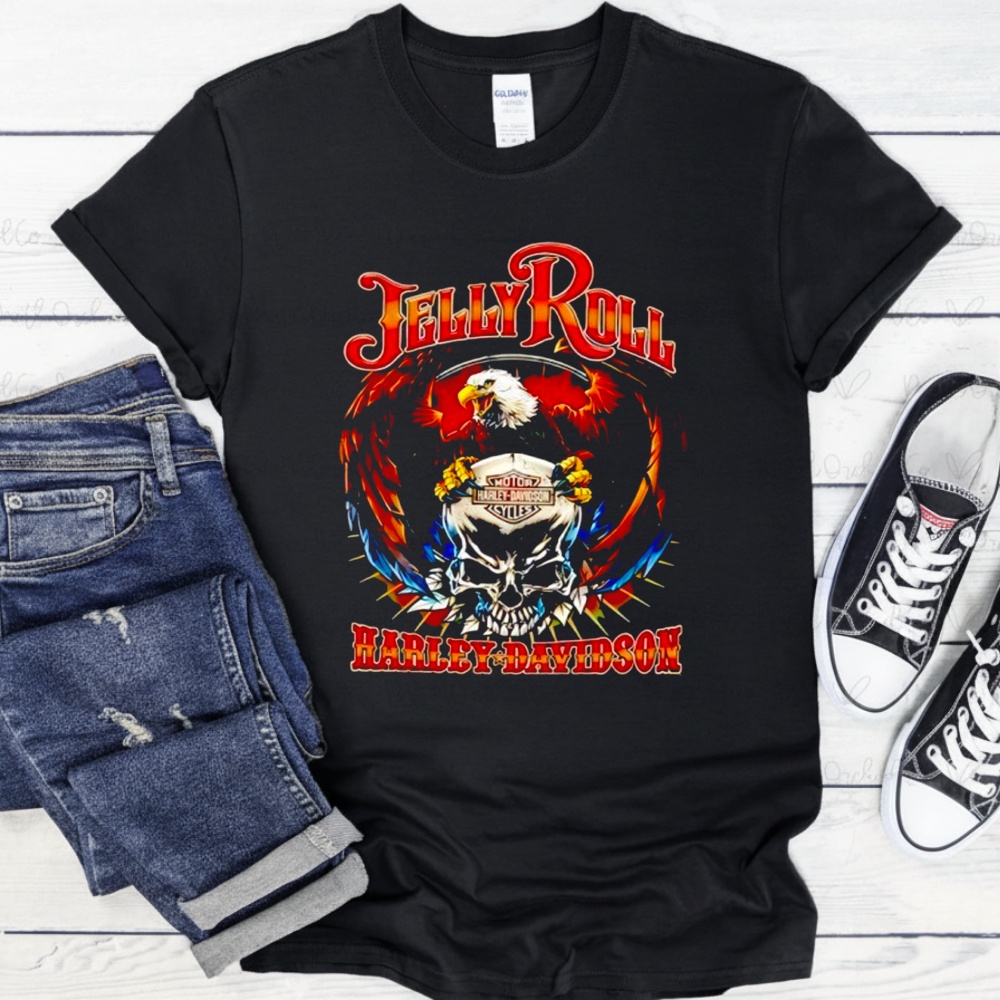 Jelly Roll Harley Davidson Eagle Skull Shirt