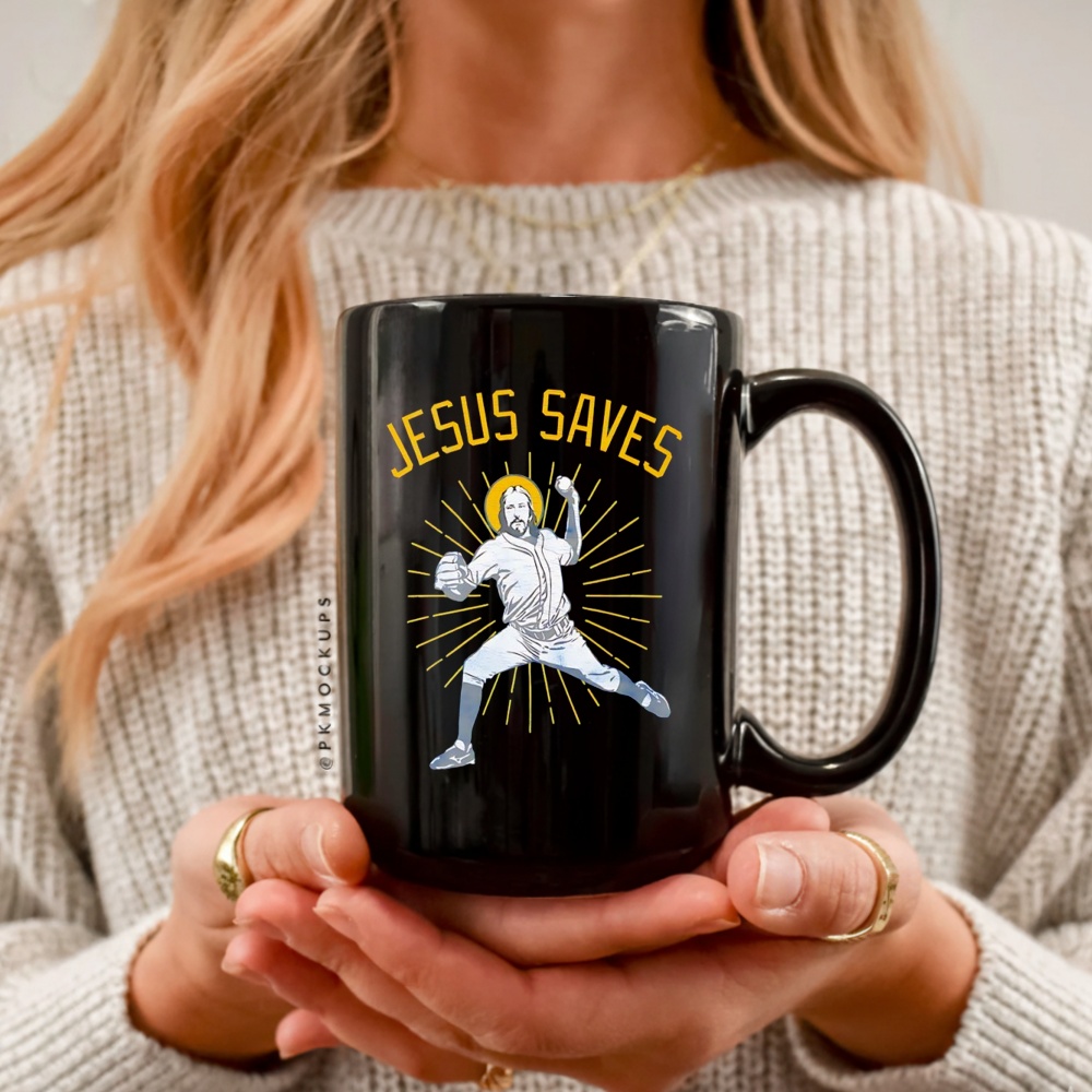 Jesus Saves Baseball player graphic shirt