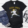 Jesus Saves Baseball player graphic shirt Jesus Saves Baseball player graphic shirt
