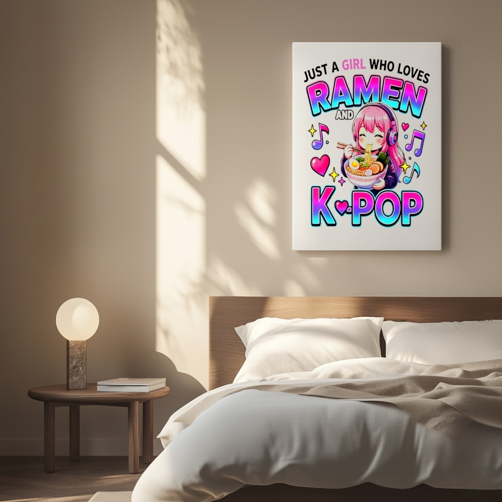 Just A Girl Who Loves Anime Ramen and K-pop shirt