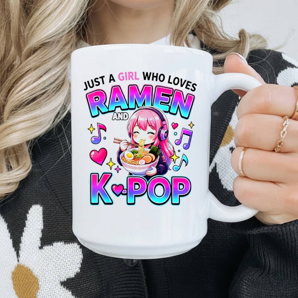 Just A Girl Who Loves Anime Ramen and K-pop shirt