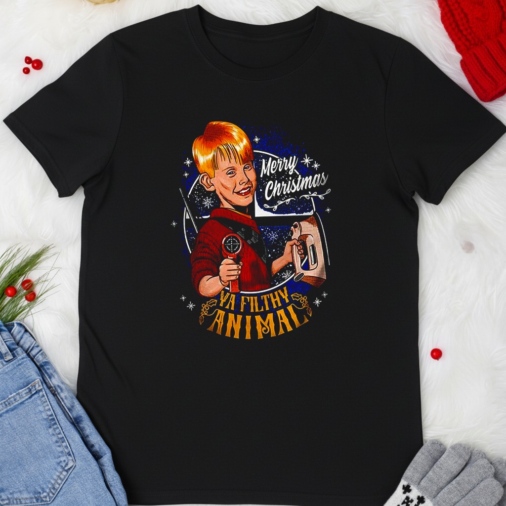 Kevin Home Alone Ya Filthy animal merry Christmas cartoon shirt