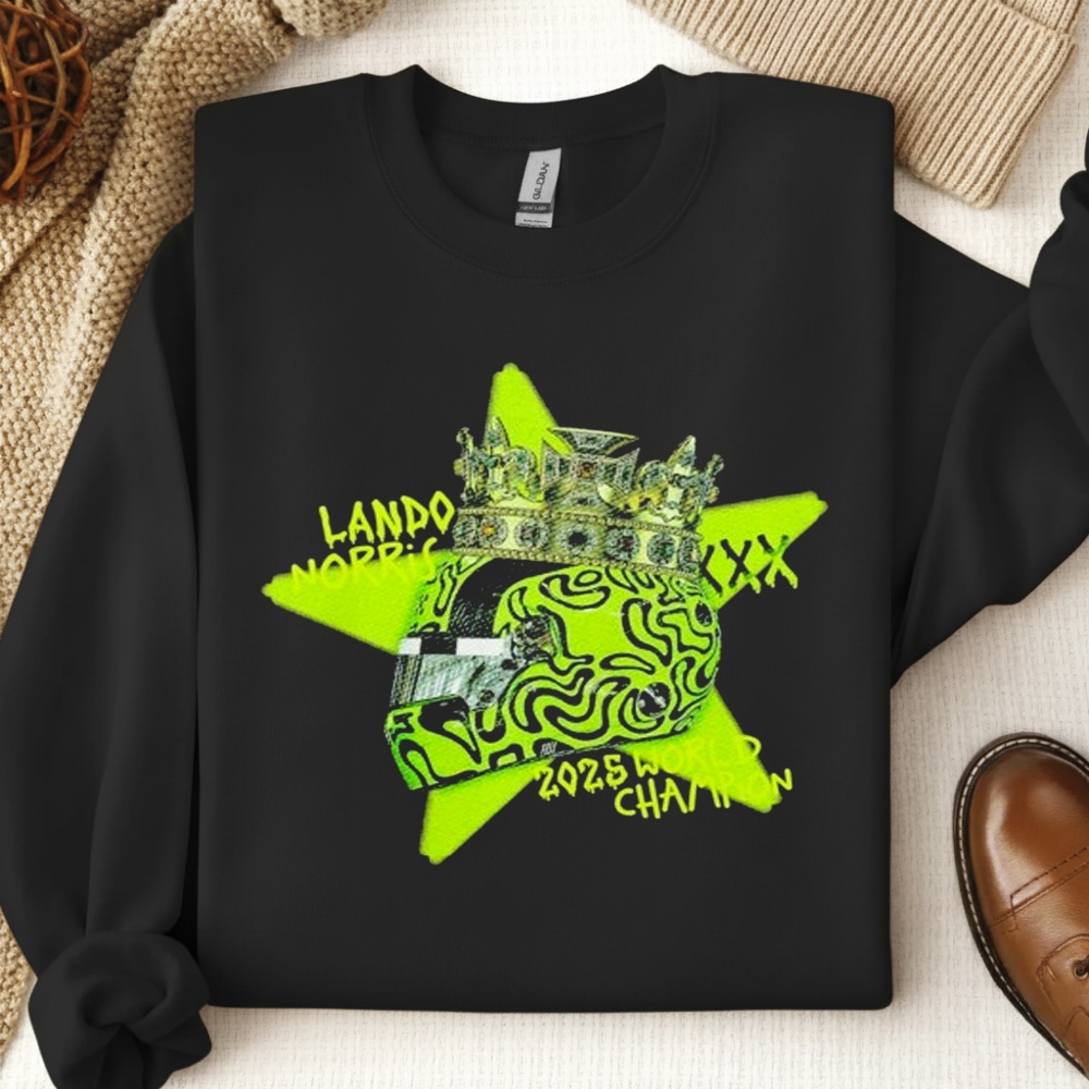 Lando Norris 2025 World Champions Helmet Crown T-shirts
