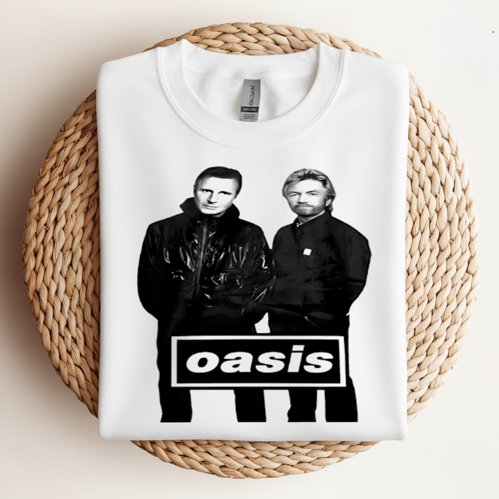 Liam Neeson And Noel Edmonds Oasis Shirt