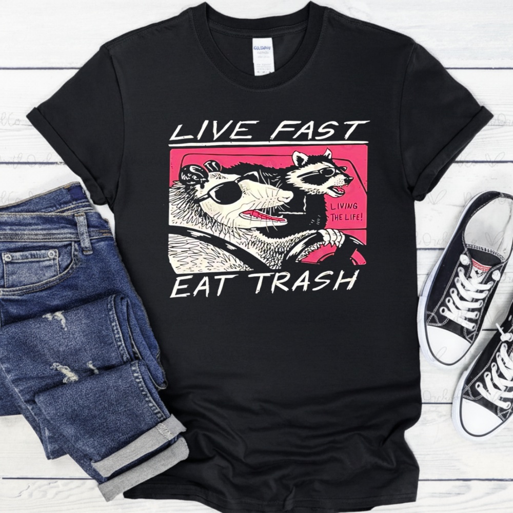 Live Fast Eat Trash Opossum & Raccoon shirt