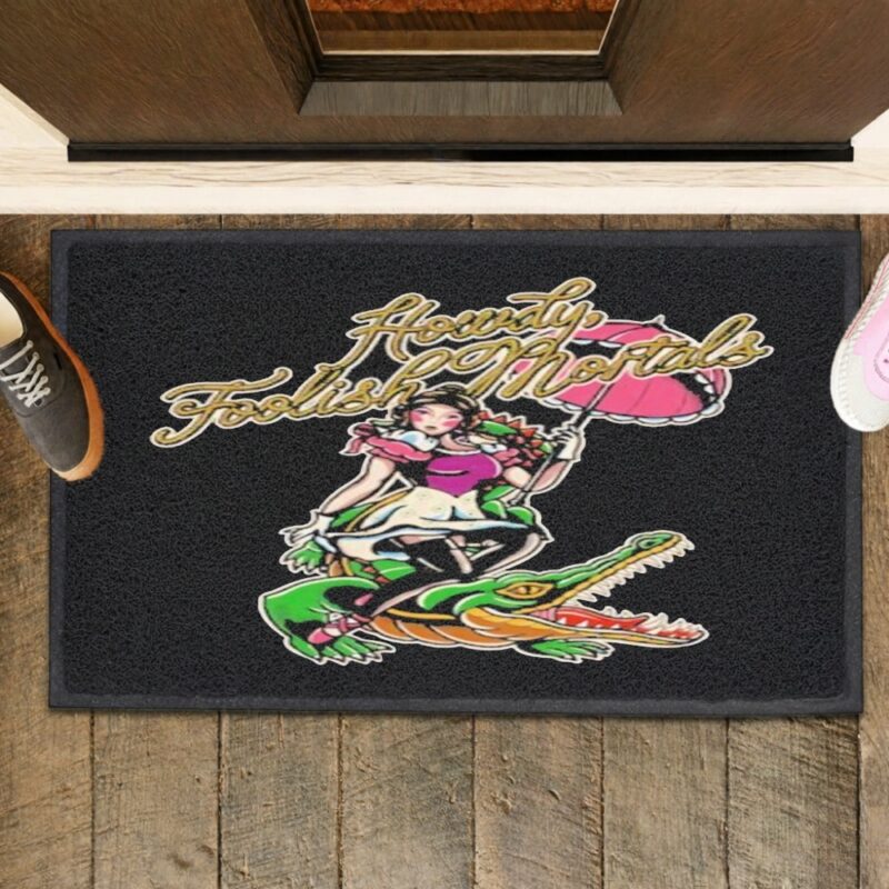 Lostbrostradingco Howdy Foolish Mortals_Rubber Doormat