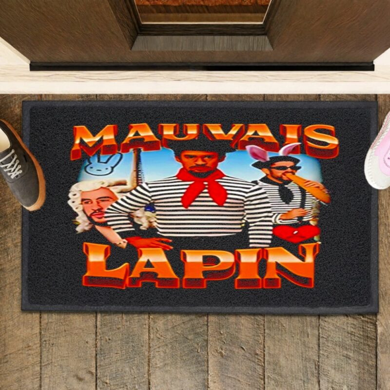 Mauvais Lapin character graphic_Rubber Doormat