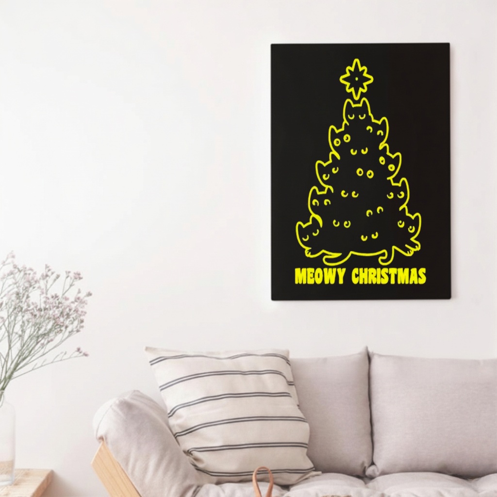 Meowy Christmas Tree Christmas Cats Canvas