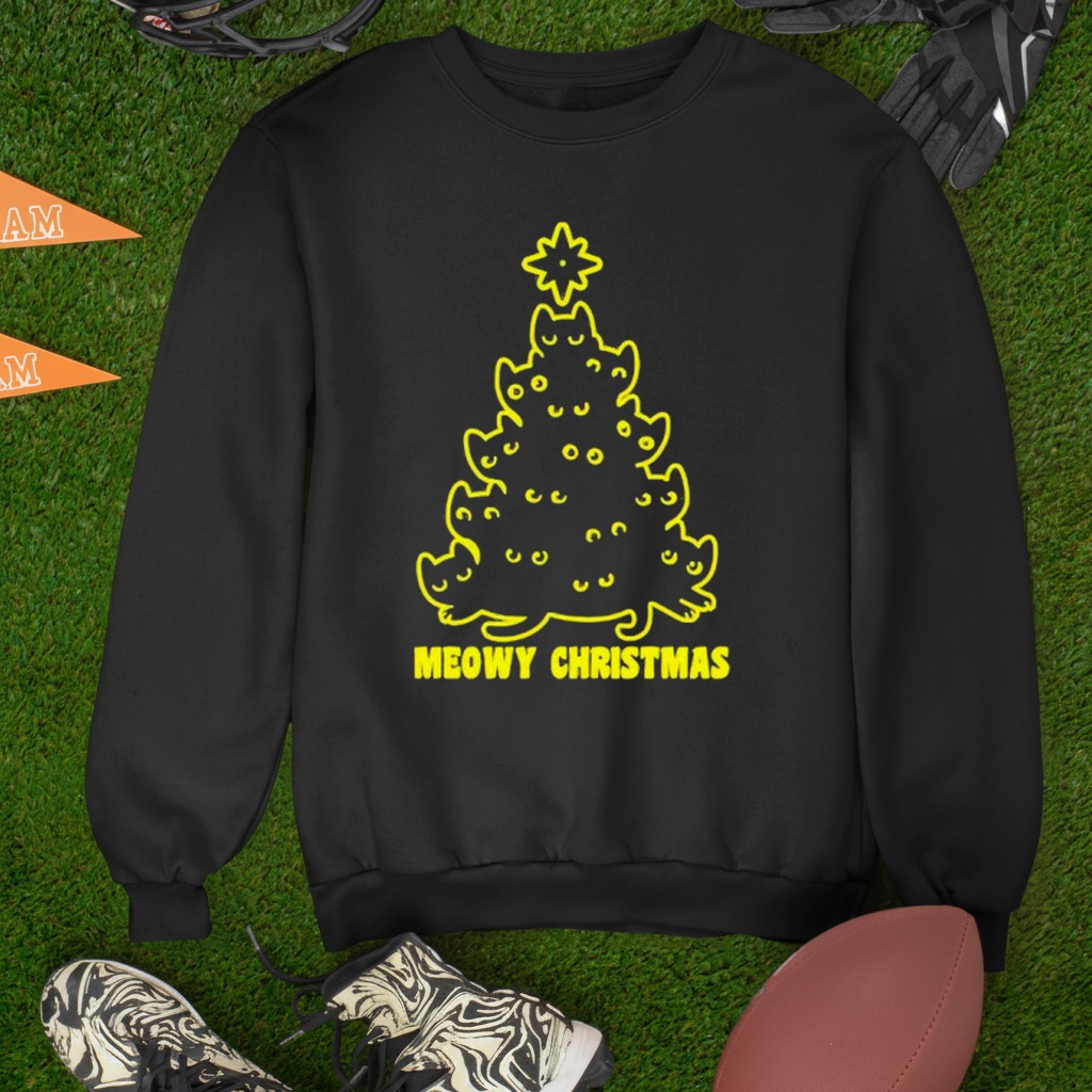 Meowy Christmas Tree Christmas Cats Sweatshirt