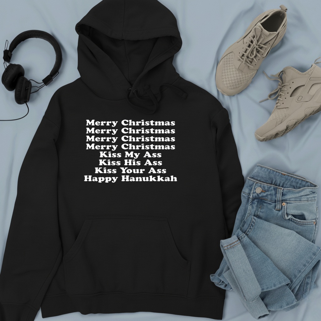 Merry Christmas kiss my ass kiss his ass kiss your ass happy Hanukkah shirt