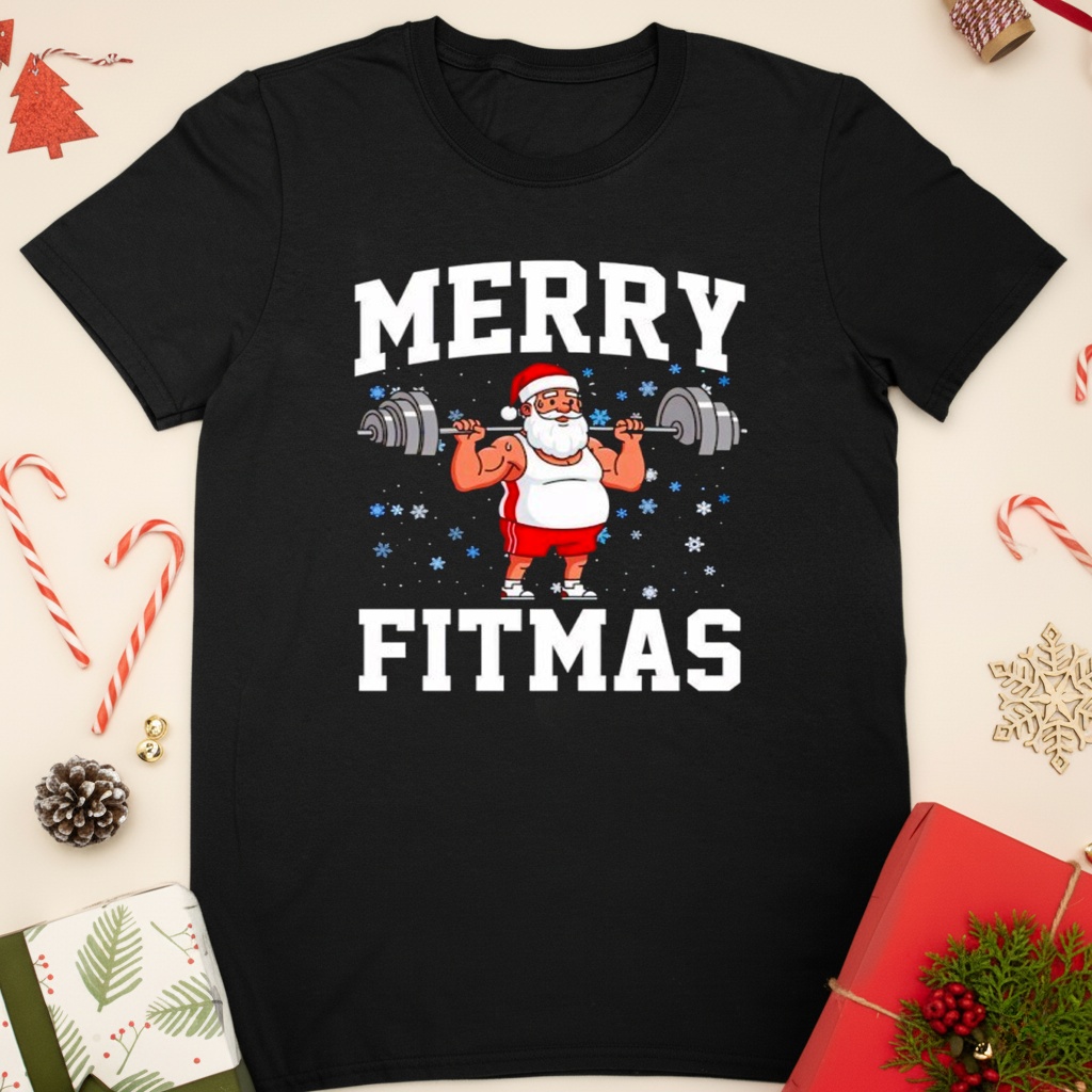Merry Fitmas Funny Santa Claus shirt